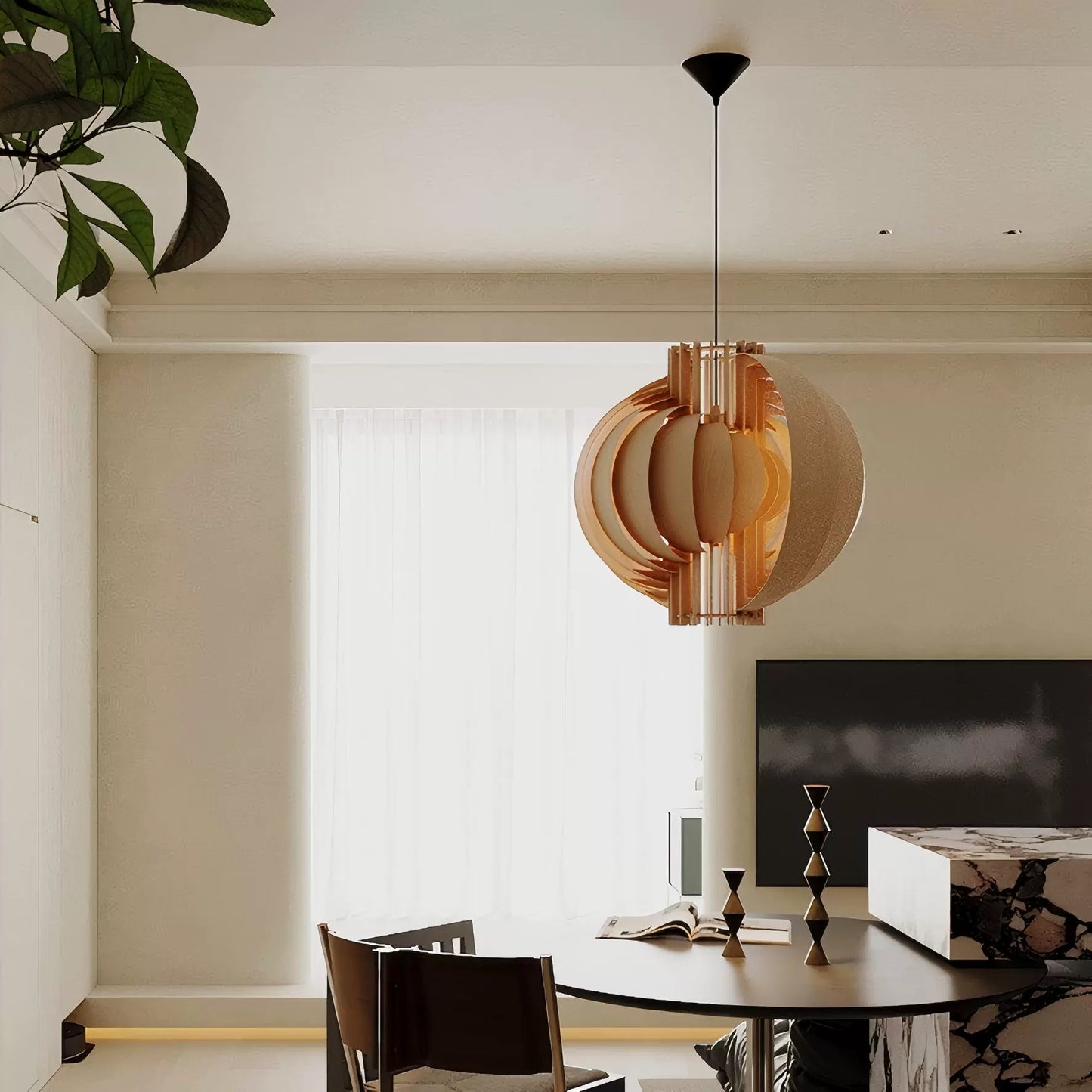 Mittelalterlicher Log Wind Mond Kronleuchter Wabi Sabi Restaurant Kronleuchter Bar Bed and Breakfast Atmosphäre Beleuchtung Kreativität