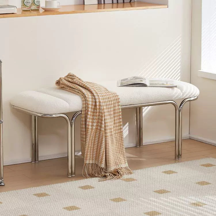 Leichter Luxus-Schuhwechselhocker, weiche Tasche, cremefarbener Wind, langer Hocker, nordischer Bauhaus-Minimalist, Ins-Betthocker 