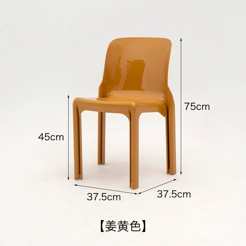 Mittelalterlicher Stuhl aus Kunststoff mit Rückenlehne, stapelbarer Hocker, Ins Popularins, Esszimmerstuhl, einfacher Stuhl für das Arbeitszimmer zu Hause 