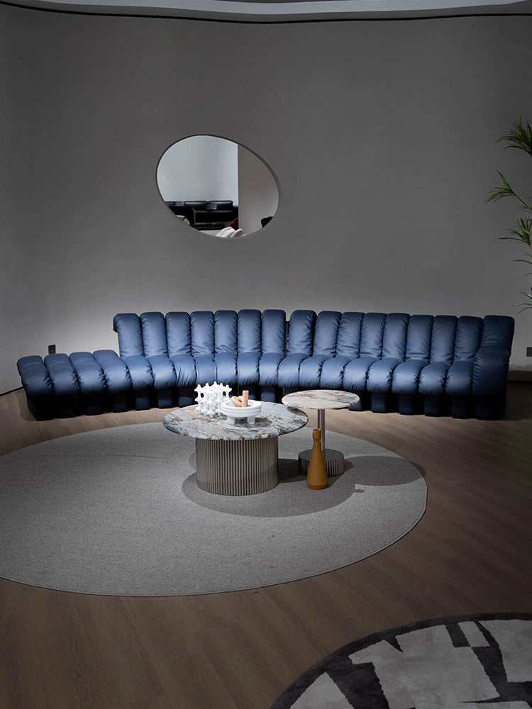 Italian Light Luxury Leather Snake Sofa DS600 Curved Sofa Villa Large Flat Layer Designer Module Combination