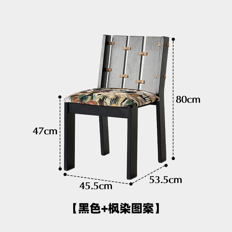 Mittelalterlicher Designer-Esszimmerstuhl, französischer Massivholzstuhl mit Premium-Rückenlehne, weiche Tasche, lässiger Mansen-Stuhl, kreativ 