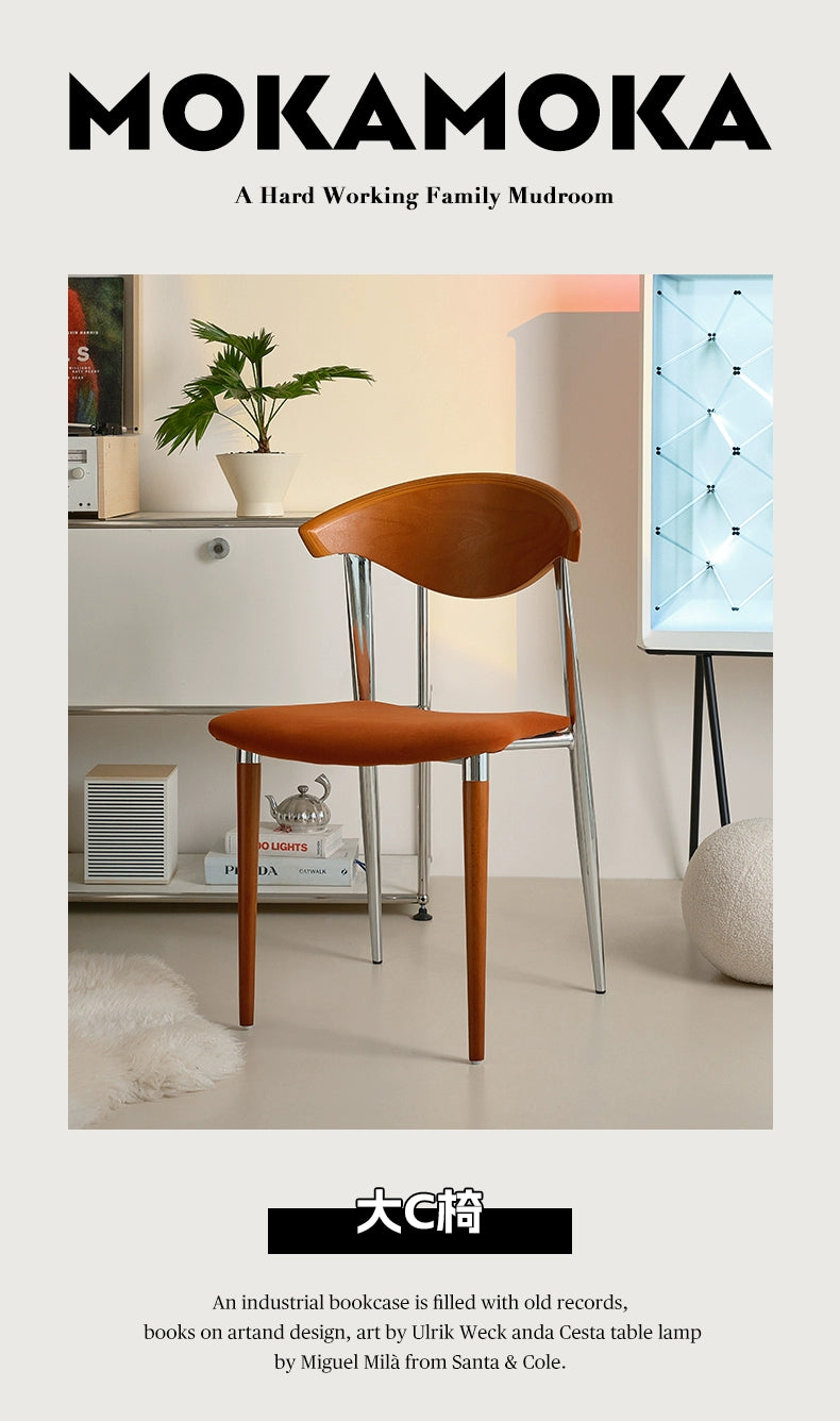 Mittelalterlicher Esszimmerstuhl, weiche Tasche, Esstischstuhl, leichter Luxus, hoher Sinn, Ins Popularback-Stuhl, Designer-Creme-Stil 