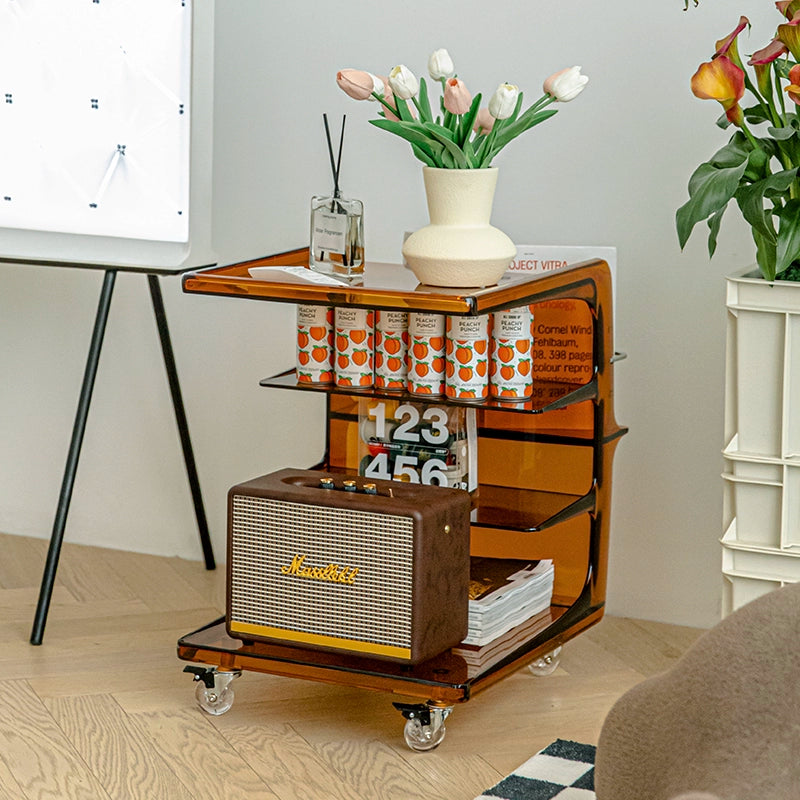 Wohnzimmerwagen Mobiles Regal Einfache Sofaseite Mehrere Internet-Berühmtheits-Speicher-Nachttisch 