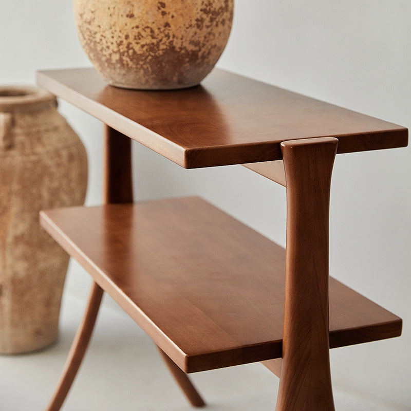 Mondlandekante, wenige Massivholzregale, Wabi Sandy Wind, Aufbewahrungsseitenschrank, antikes Fischgrätenmuster, kleines Bücherregal, Sattelleder 