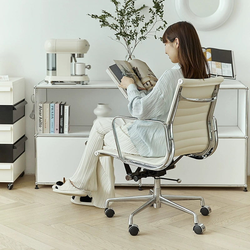 Eames Stuhl Büro Computer Stuhl Rückenlehne Ergonomischer Stuhl Sedentary Comfort Drehstuhl Schwarz und Weiß 