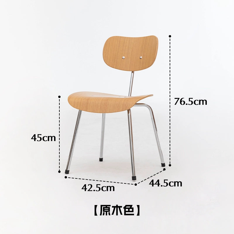 Esszimmerstuhl aus Massivholz für den Haushalt, mittelalterlicher Designerstuhl, nordischer minimalistischer Caféstuhl im Ins-Stil 