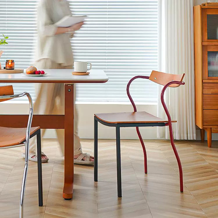 Einfacher Designer-Esszimmerstuhl, mittelalterlicher künstlerischer Stuhl, Schmiedeeisen, Massivholz, Café, Restaurantstuhl, Freizeit 