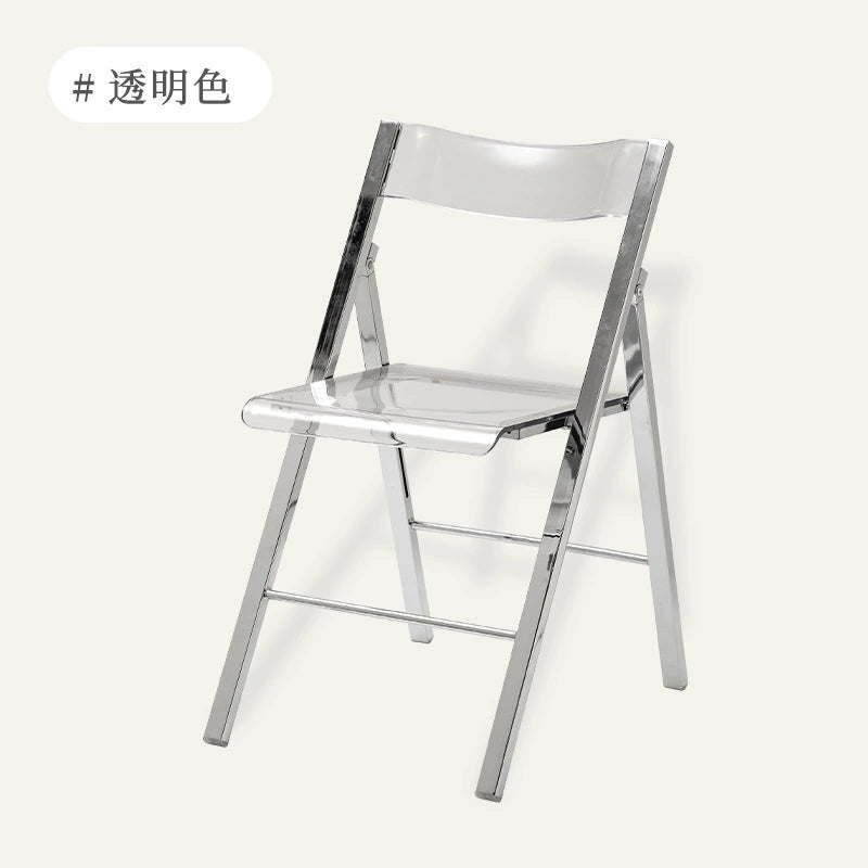 Klappbarer Esszimmerstuhl aus Acryl mit transparenter Rückenlehne, Hocker im Ins Popularins-Stil, einfacher nordischer Freizeitstuhl 