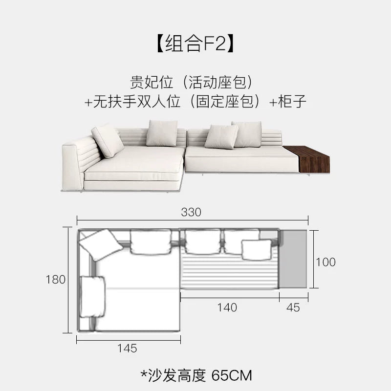 Italian Minimalist Designer Suspended Fabric Leather Villa Large Flat-floor Apartment ROGER Roger Sofa 2022