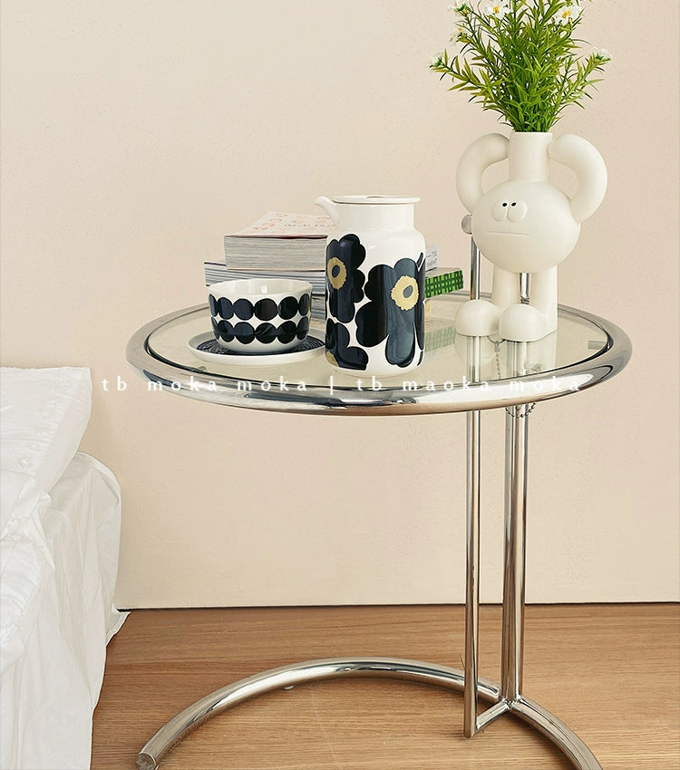 Sofa seite mehrere Internet prominente ins mittelalterlichen kaffee tisch minimalistischen edelstahl transparent glas hebe kaffee tisch 