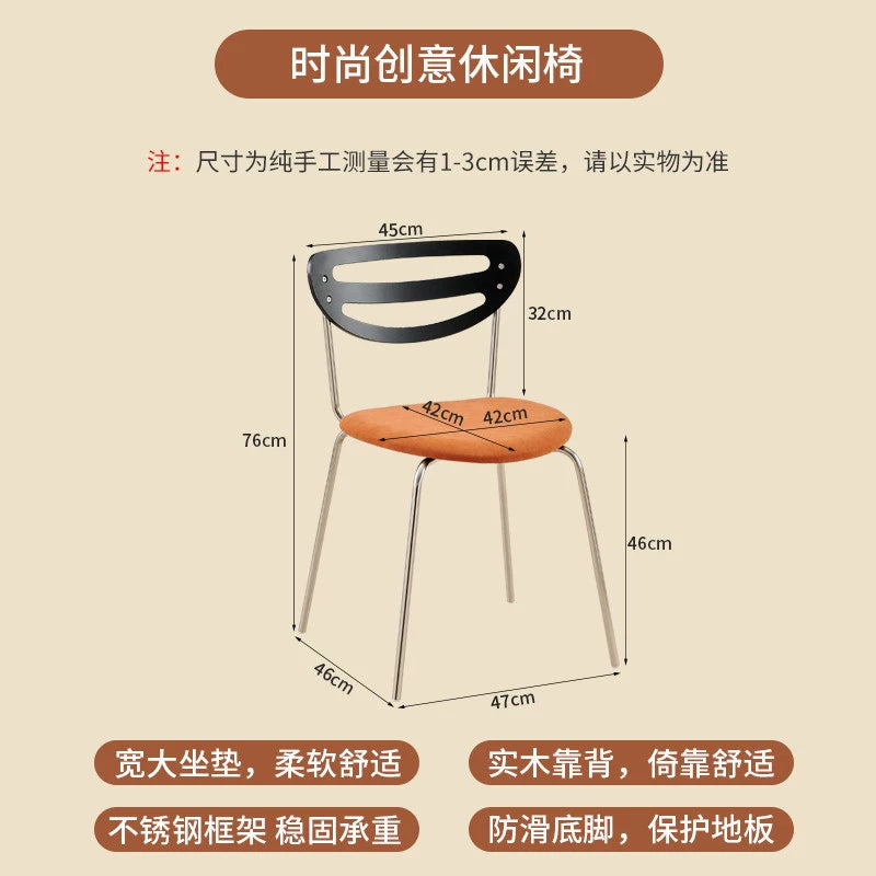 Mittelalterlicher Esszimmerstuhl aus Massivholz, einfacher moderner Heimstuhl, Designer-Restauranthocker, lässiger Rückenlehnenstuhl 