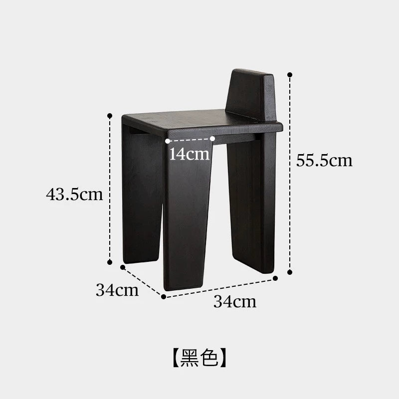 Mittelalterlicher Massivholzhocker Nordischer Designer-Esszimmerhocker Haushalts-Wabi-Wind-Ankleidehocker einfacher Esszimmerstuhl 