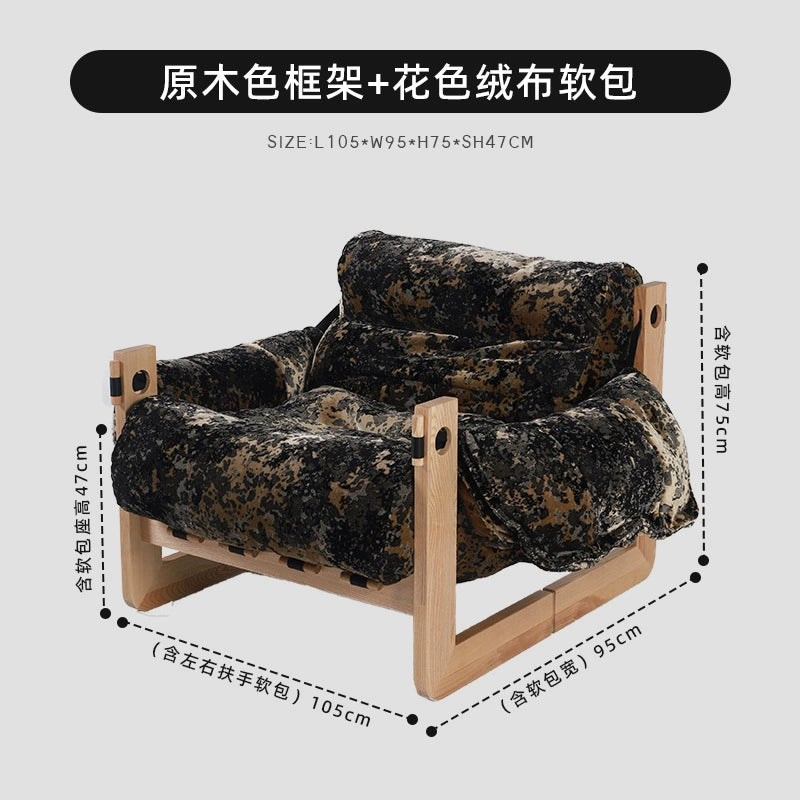 Einzelsofastuhl High-End-Freizeitliege Wohnzimmer Home Mittelalterlicher Designer Lazy Single Chair 