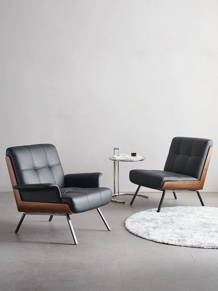 Italian Light Luxury Leather Sofa Daiki Designer Villa Living Room Back Chair Leisure Chair Single Sofa