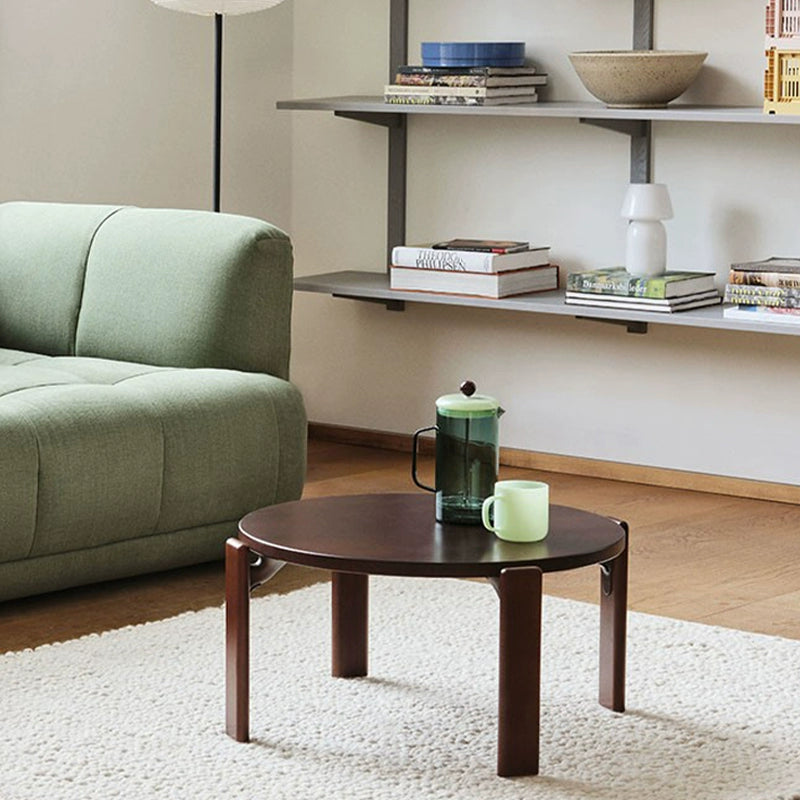 Massivholz Couchtisch Wohnzimmer Haushalt kleine Wohnung Teetisch minimalistischen Log Stil kreativer niedriger Tisch Wabi Sandy Wind 