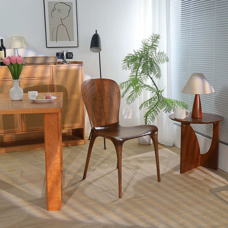 Eureka-Stuhl, nordamerikanischer schwarzer Nussbaum, reines Massivholz, Vollzapfen- und Zapfen-Esszimmerstuhl, leichter Luxus-Designerstuhl 