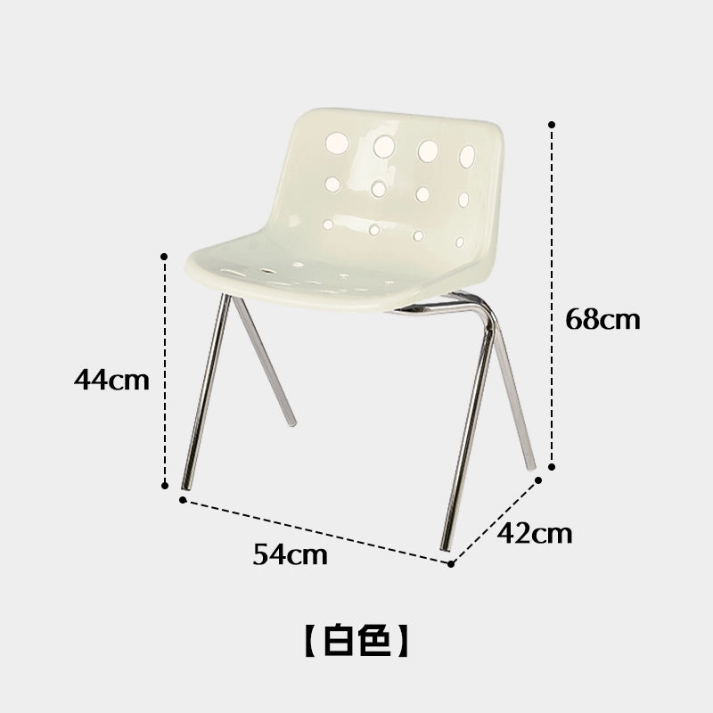 Mittelalterlicher Esszimmerstuhl mit Loch, Käsestuhl, koreanischer Ins-Caféstuhl, Haushaltshocker mit Kunststoffrückenlehne 