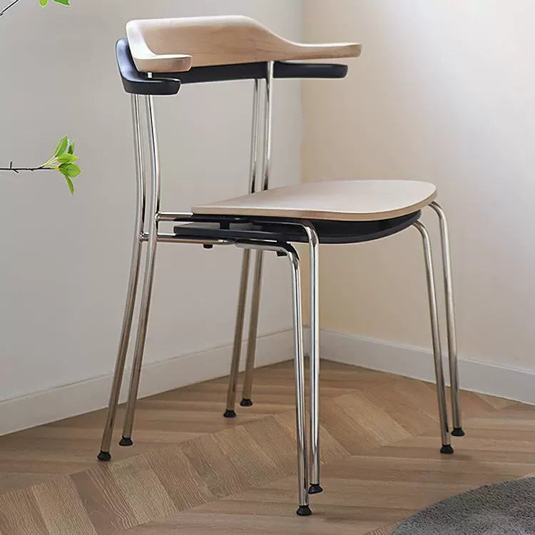 Hornstuhl, mittelalterlicher nordischer Esszimmerstuhl aus massivem Holz, einfacher kleiner Wohnungs-Stapelhocker mit Rückenlehne, Büchertischstuhl 