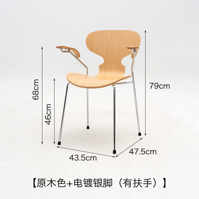 Ant Chair Danish Designer Dining Chair Ins Popularins Medieval Chair Coffee Shop Solid Wood Backrest Stool