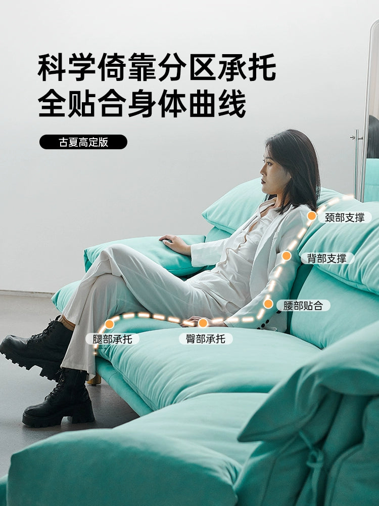 Italian Light Luxury JO Sofa Villa Large Flat Floor Living Room First Layer Cowhide Down Baxter Corner Combination Sofa