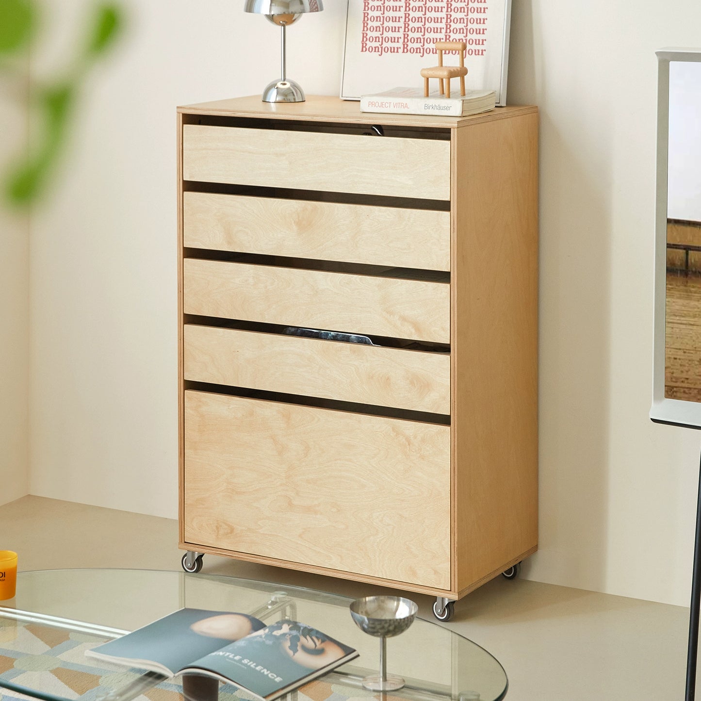 Kommode mittelalterlicher Massivholz-Lagerschrank Marine Board minimalistischer Sofa-Seitenschrank Schlafzimmer-Nachttisch 