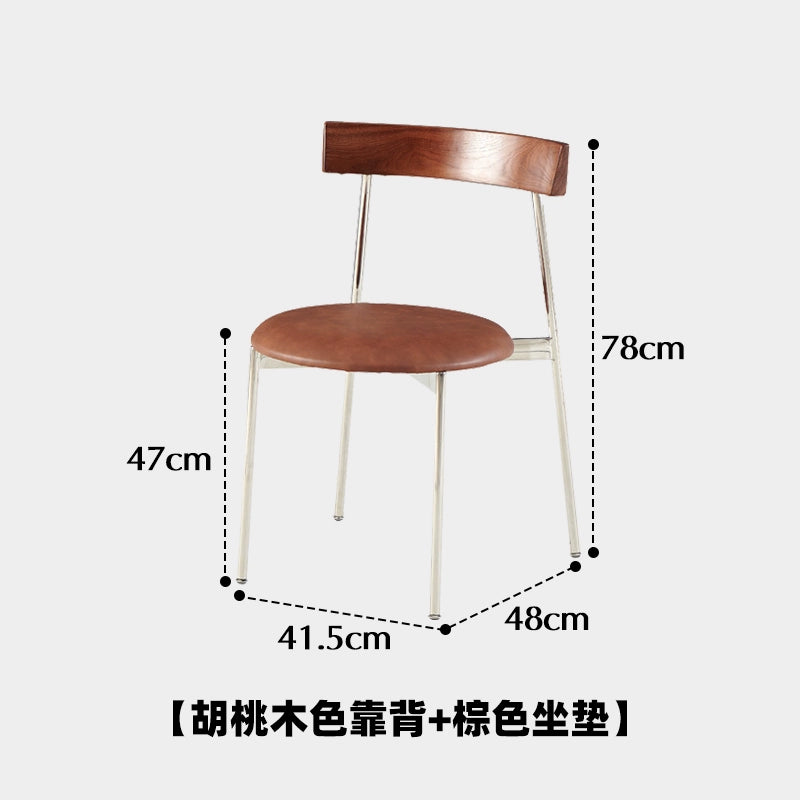 Mokka-Stuhl, nordischer Retro-Esszimmerstuhl, leichter Luxus, minimalistischer Rückenlehnenstuhl, stapelbarer Schreibtischstuhl für Zuhause 