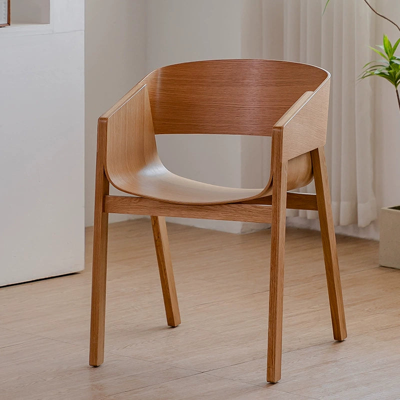 Nordischer Esszimmerstuhl aus Massivholz, Café-Stuhl mit Rückenlehne, dänischer Designer, schlichter, kreativer Besprechungsstuhl 