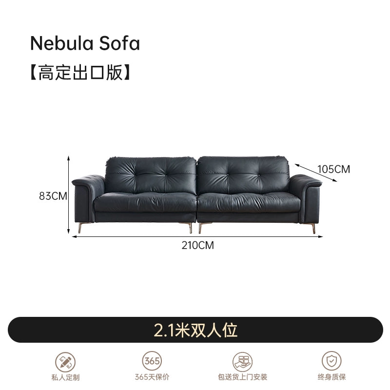 Italian Light Luxury Nebula Sofa Medium Antique Cloud Leather Designer Living Room Small Apartment Straight Row Three-person Sofa