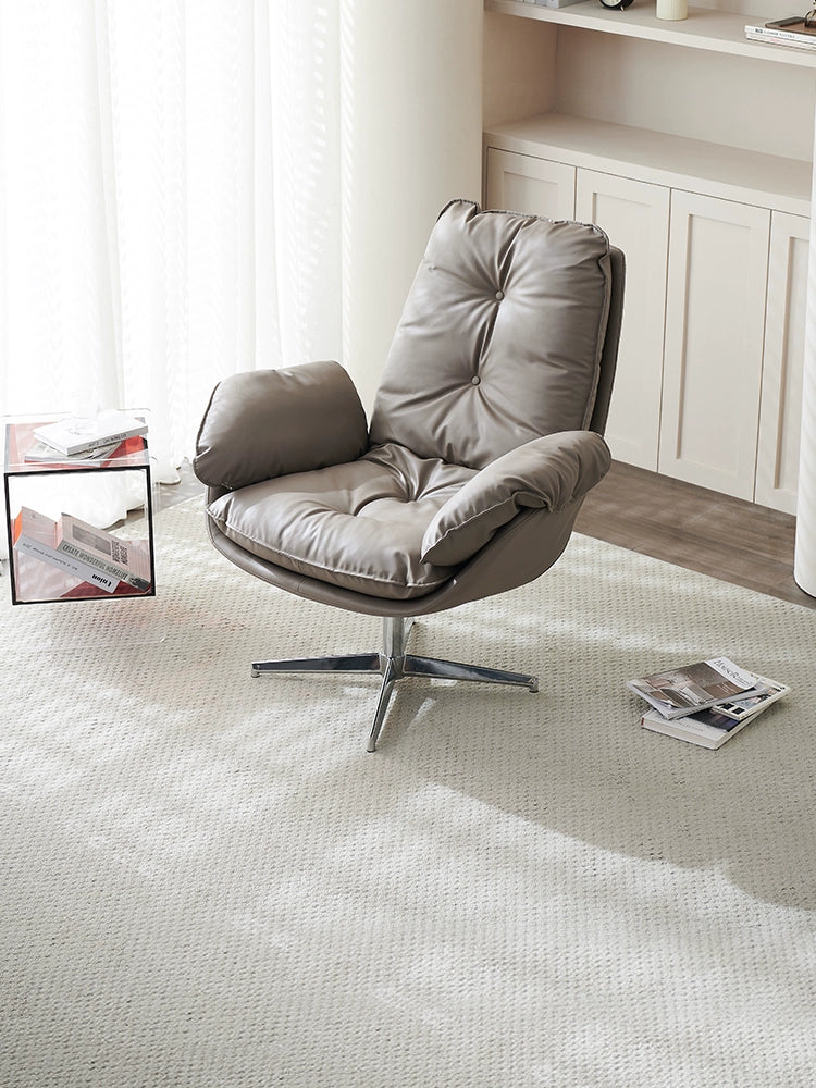 Home Leather Single Sofa Light Luxury Leisure Chair Ins Popular Swivel Chair Living Room Bedroom Lazy Sofa Single Chair