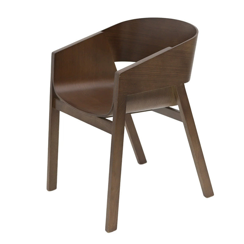 Nordischer Esszimmerstuhl aus Massivholz, Café-Stuhl mit Rückenlehne, dänischer Designer, schlichter, kreativer Besprechungsstuhl 