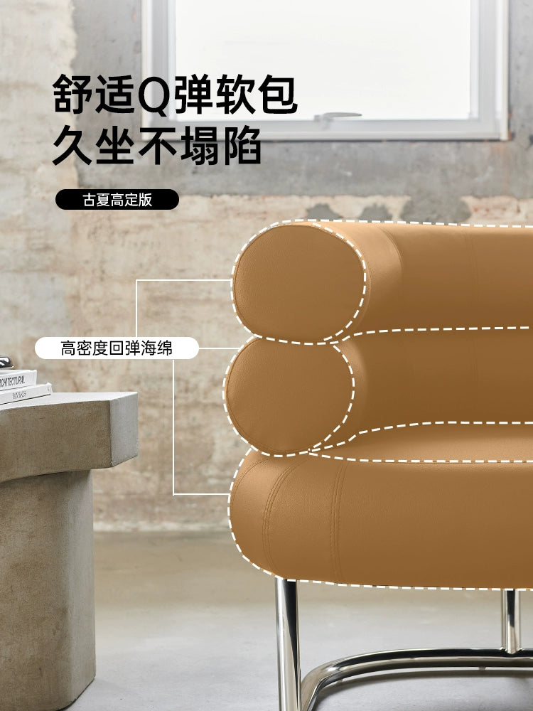 Single Sofa Chair Bibendum Chair Designer Medieval Leather Single Chair Art Light Luxury Minimalist Negotiation Chair