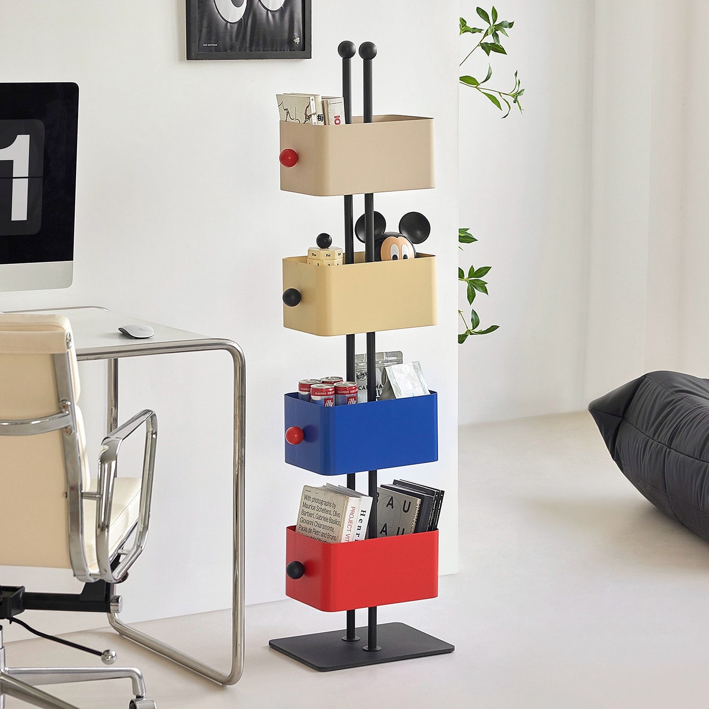 Square Box Bücherregal Wohnzimmer Home Boden Eckregal Kinderzimmer Schmiedeeisen Zeitschriftenständer an der Wand