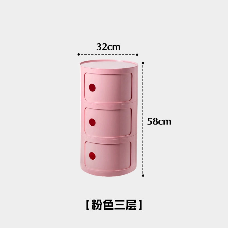 Nachttisch im nordischen Stil Kinderzimmer Kleiner runder Spind Haushaltswohnzimmer Umweltfreundlicher Kunststoffschrank Nachttisch 