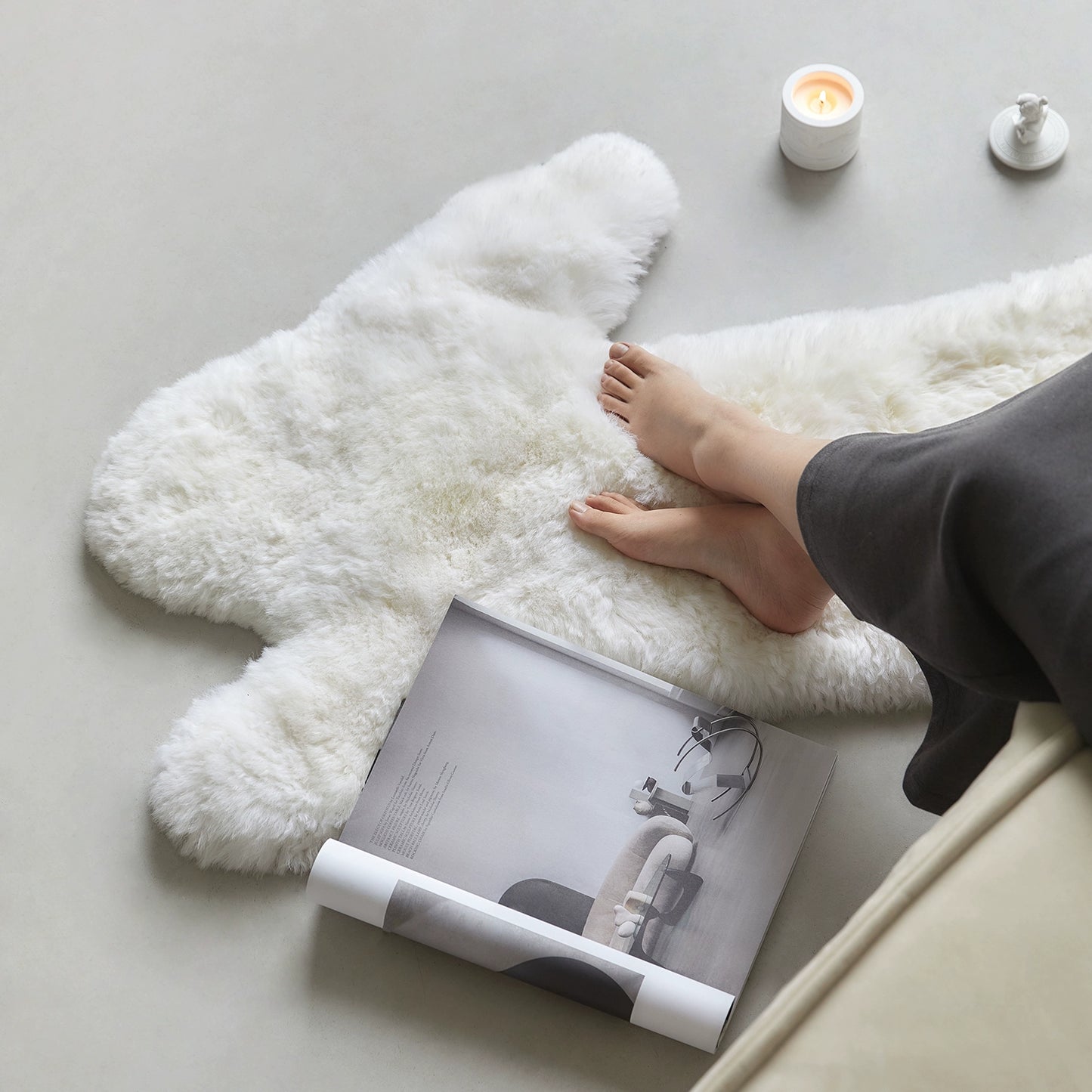 Kaninchen Teppich Reine Wolle Schlafzimmer Erker Fenster Matte Einfache Nachttisch Decke Dekoration Wohnzimmer Boden Matte Hohe Sinn 