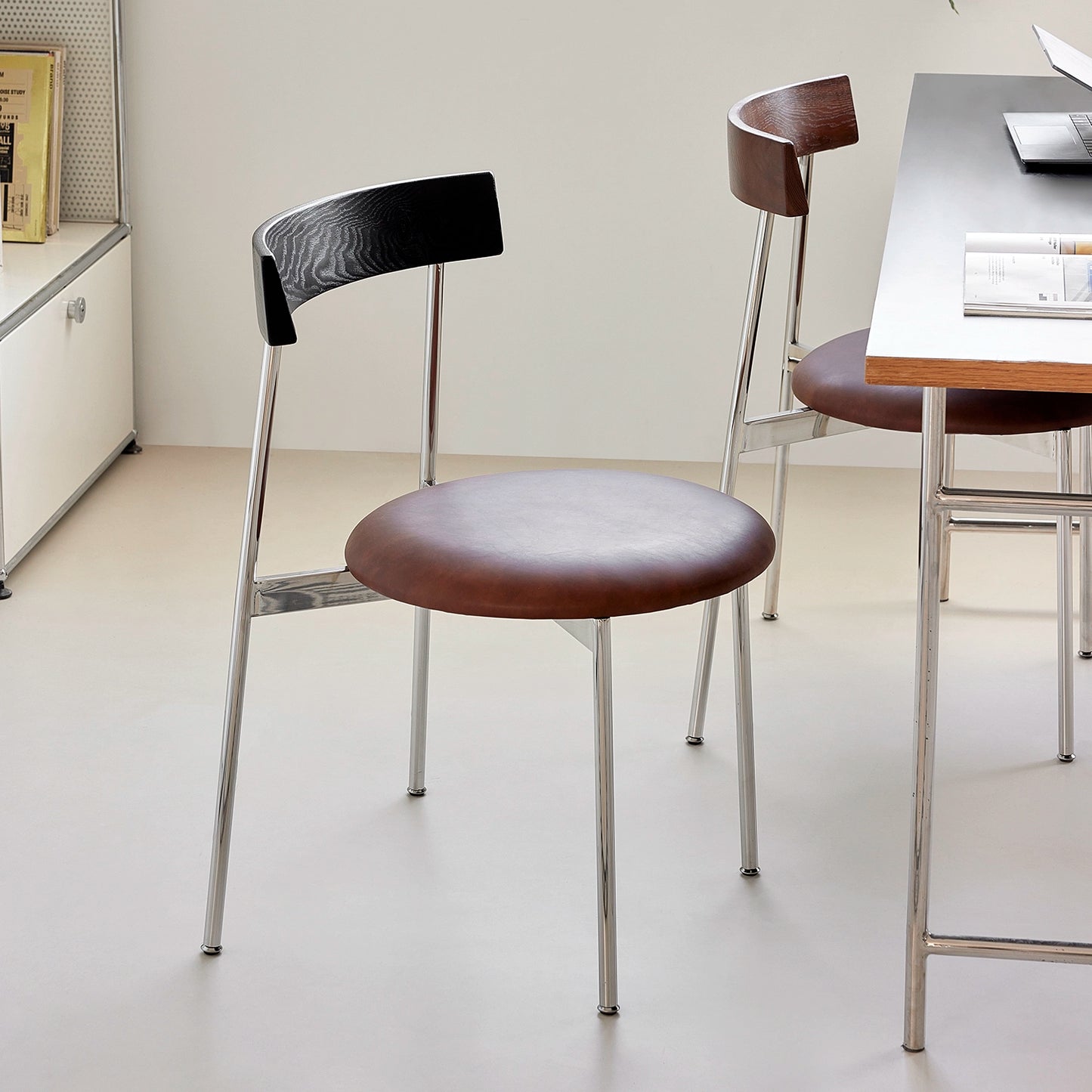 Mokka-Stuhl, nordischer Retro-Esszimmerstuhl, leichter Luxus, minimalistischer Rückenlehnenstuhl, stapelbarer Schreibtischstuhl für Zuhause 