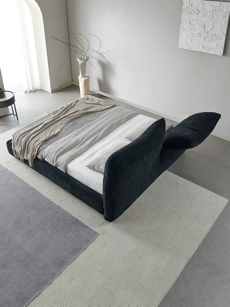 Petal Bed Italian Minimalist Fabric Bed Internet Celebrity Master Bedroom Double Bed High-end Chenille Velvet Multifunctional Soft Bag Bedside