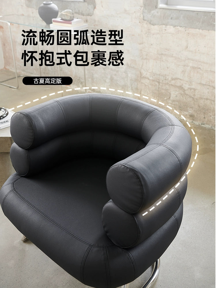Single Sofa Chair Bibendum Chair Designer Medieval Leather Single Chair Art Light Luxury Minimalist Negotiation Chair