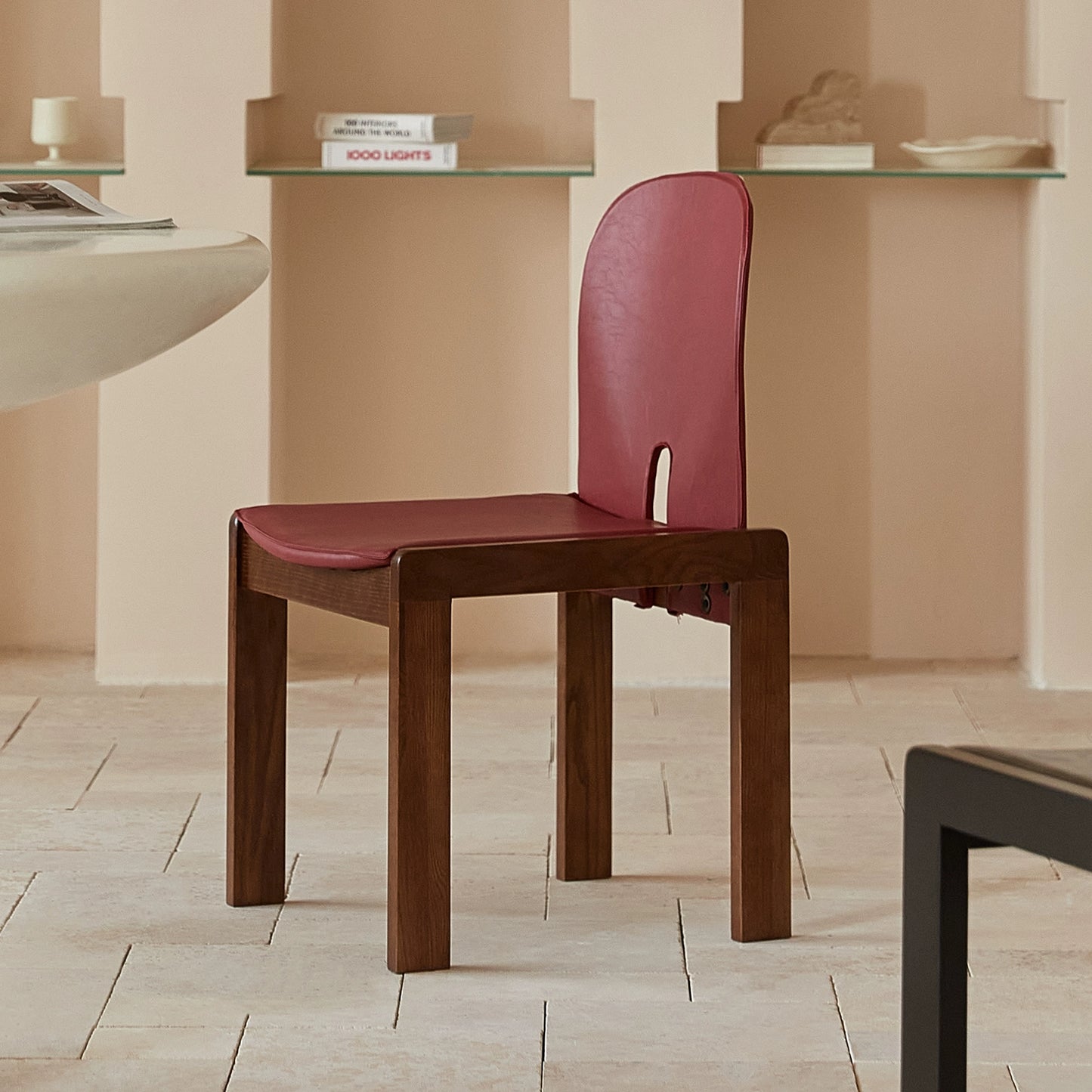 Esszimmerstuhl Haushalt Massivholz Ölwachs Leder Hocker Rückenlehne Licht Luxus Senior Designer Stuhl Mittelalter Wabi Sari 