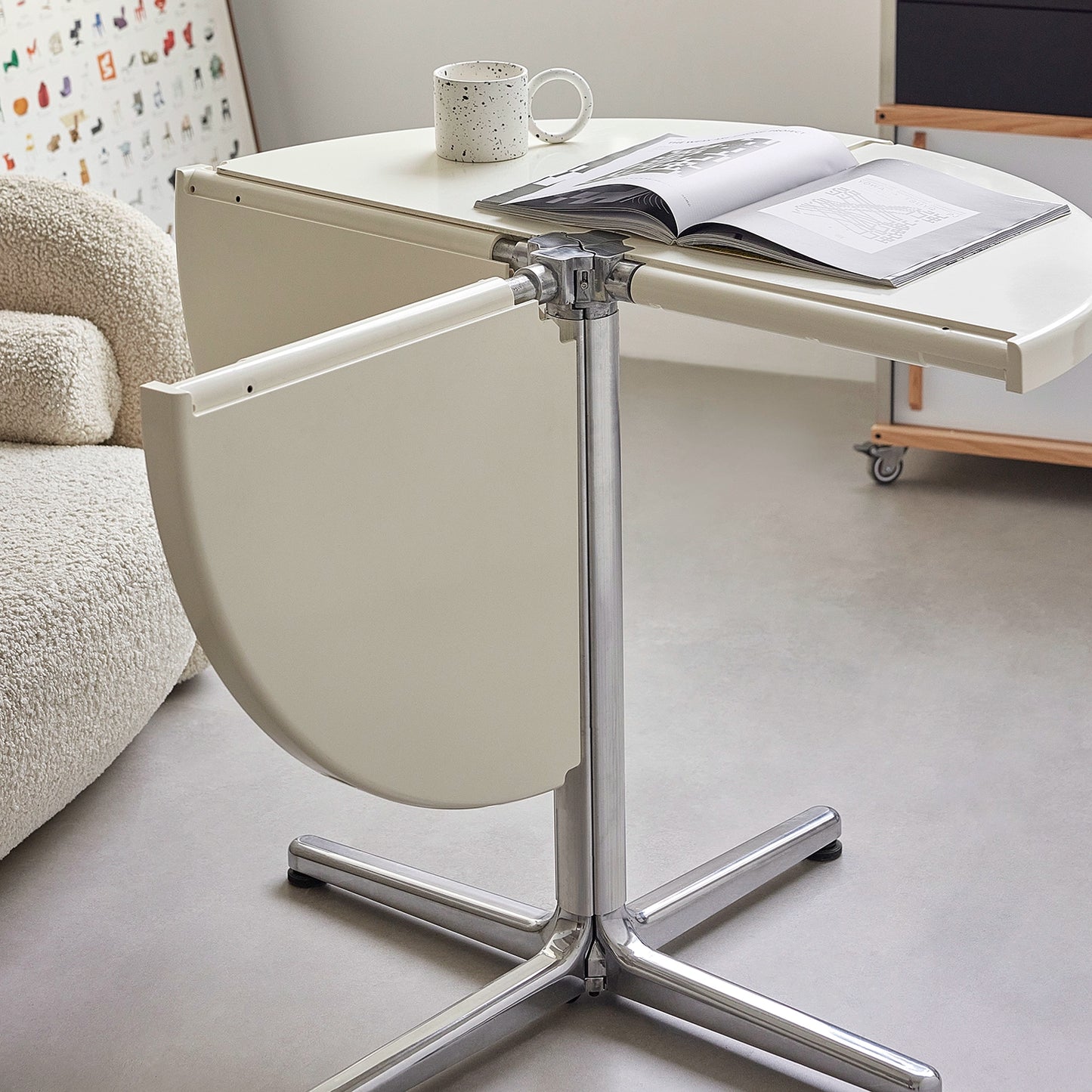 Klappbarer Esstisch, mittelalterlicher Haushalt, kleiner Schreibtisch, nordischer multifunktionaler Vintage-Rundtisch 