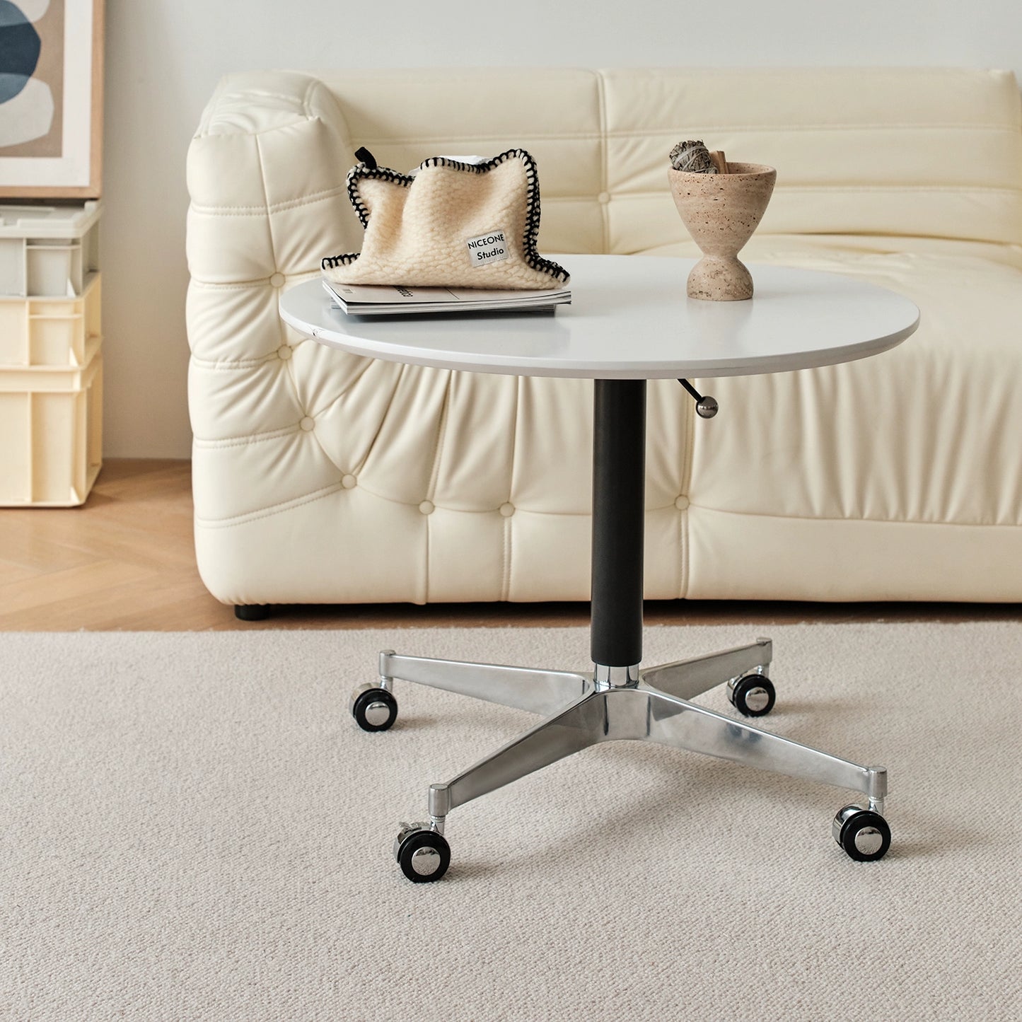 Heben retro kaffee tisch einfache kleine wohnung kaffee tisch kleine runde tisch abnehmbare büro computer tisch 