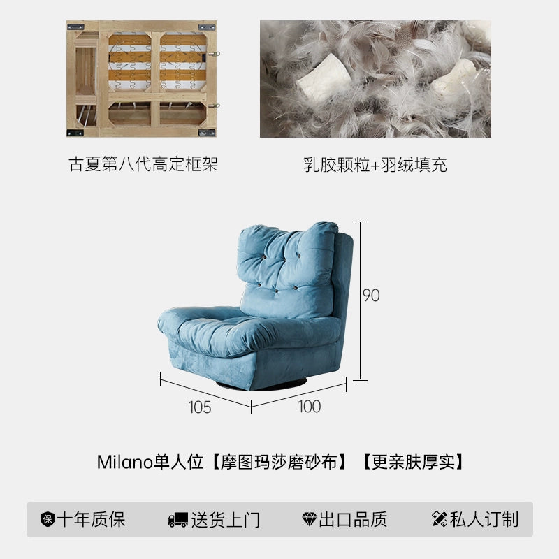 Home Furniture Italian Light Luxury Baxter Clouds Three People Straight Row Living Room Matte Leather Down Sofa