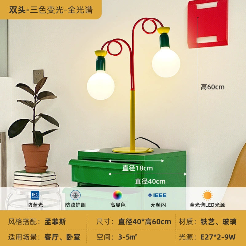 Memphis Wohnzimmer Stehlampe Cartoon Farbe mittelalterliche Schlafzimmerlampe Kinderzimmer Atmosphäre Nachttischlampe 