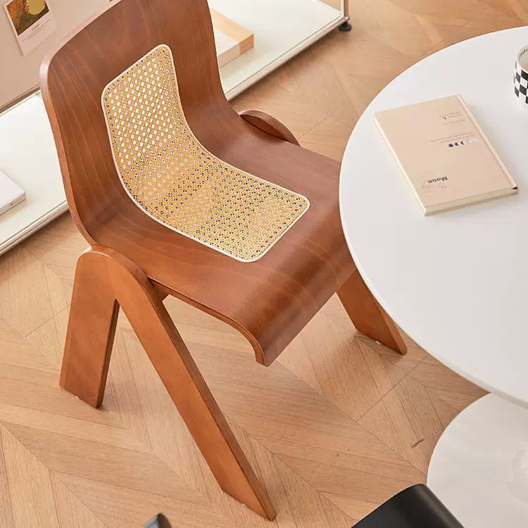 Mittelalterlicher Rattan-C-Stuhl, Designer-Esstisch und Stühle für Zuhause, Schlafzimmer, kreativer, lässiger Ankleidestuhl 