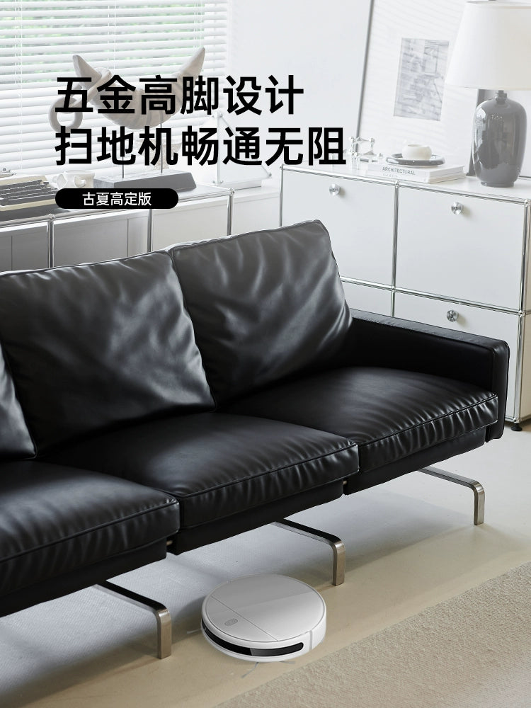 PK31 Light Luxury Leather Sofa Designer Bauhaus Meeting Guest Small Apartment Living Room Medieval Three-person Sofa