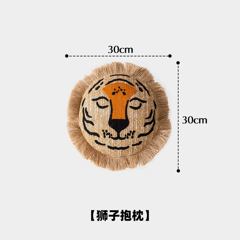 Löwe Wurfkissen Handgewebt Bestickt Sitz Pier Marokko Abnehmbares Futon Sitzkissen Teppich Pedal 