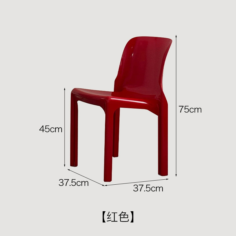 Mittelalterlicher Stuhl aus Kunststoff mit Rückenlehne, stapelbarer Hocker, Ins Popularins, Esszimmerstuhl, einfacher Stuhl für das Arbeitszimmer zu Hause 