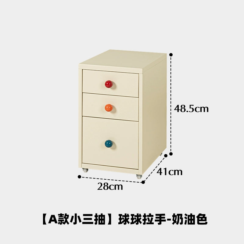 Mobiler Lagerschrank Cremefarbener Wind einfacher Truhenschrank aus Schmiedeeisen Home Schlafzimmer Nachttisch Dopamin kreativ 
