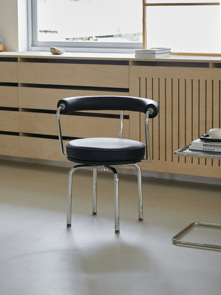 LC7 Tunan Chair Medieval Bauhaus Dining Chair Rotatable Stainless Steel Dining Chair Designer Armchair Office Book Chair