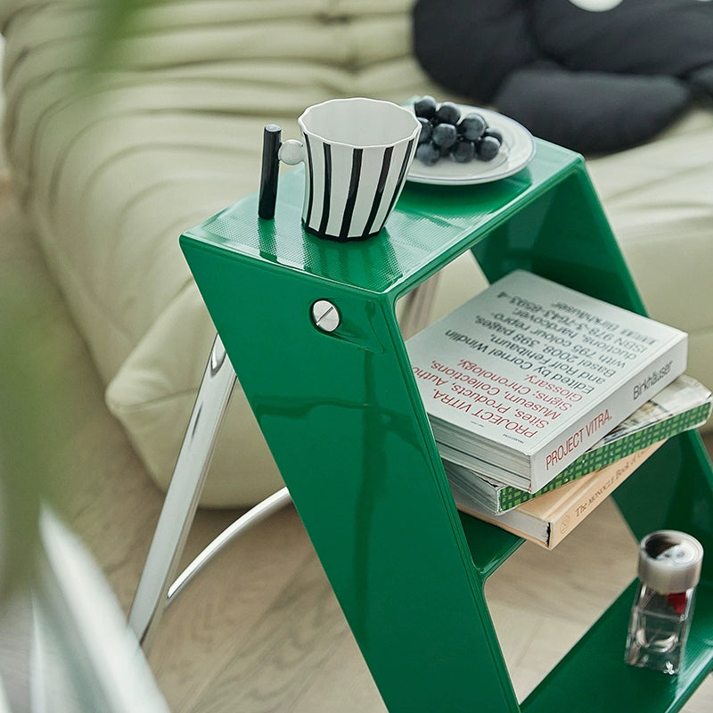 Transparente tragbare Klappleiter für den Haushalt, nordische Ins, dreistufige Leiter, Fischgrätenleiter, multifunktionales Regal 