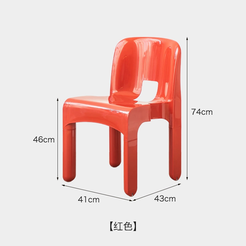 Mittelalterlicher Esszimmerstuhl aus Kunststoff, einfacher Designerstuhl aus Ins, kleine Wohnung, Heim, Freizeit, Rückenlehnenhocker 